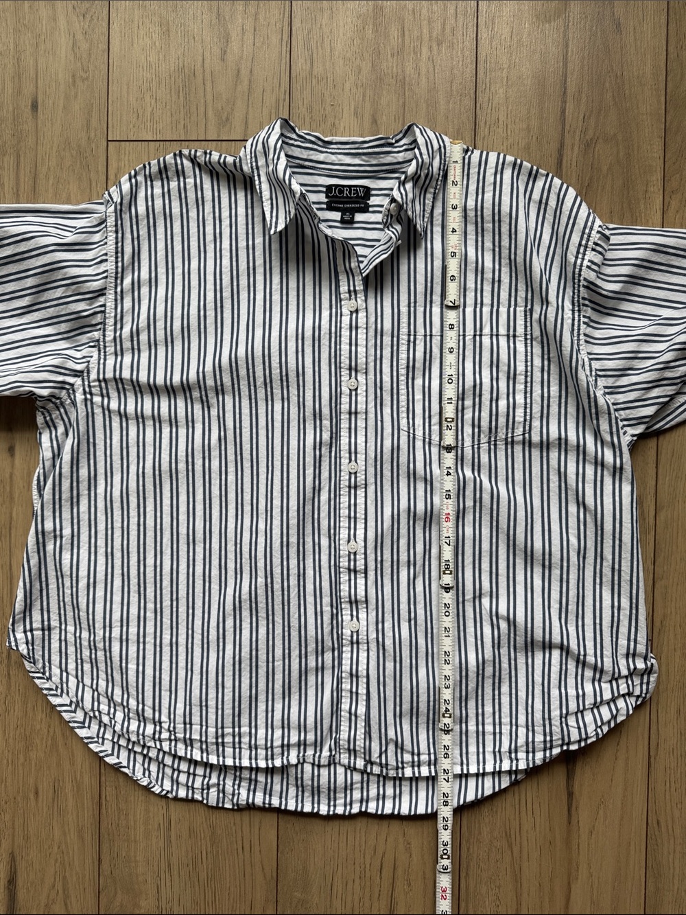 J. Crew Etienne Oversized Fit Shirt Women’s XL Long Sleeve Button Down Stripes - Picture 5 of 8